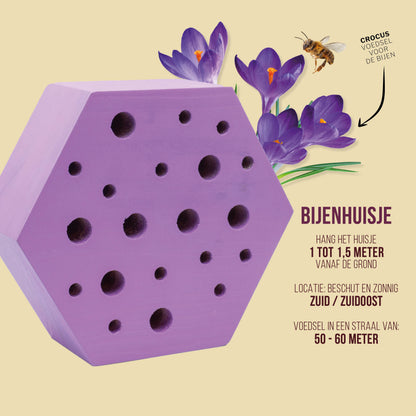 Bijen- & Vlinderhuis Paars | Insectenhotel voor wilde bijen en vlinders