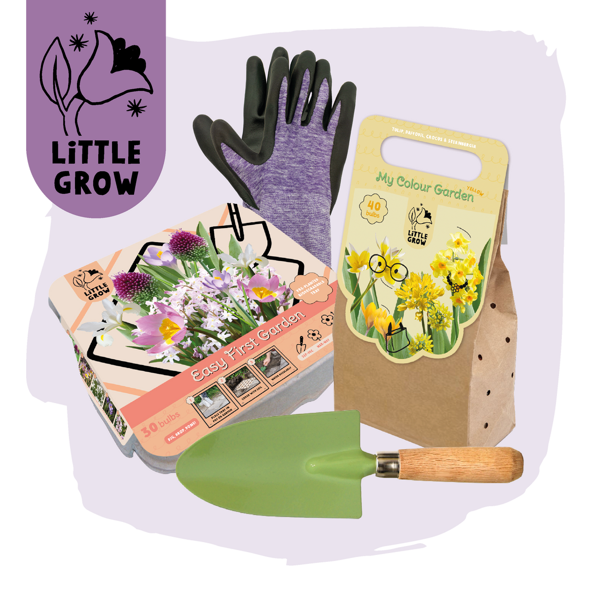 Little Grow | Bloembollenpakket Paars/Geel voor kinderen